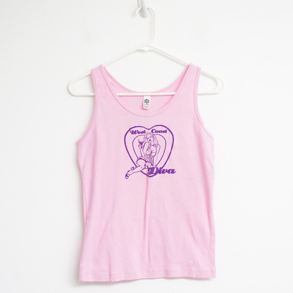 Vintage Baby Pink American Apparel West Coast Diva Tank Top XL